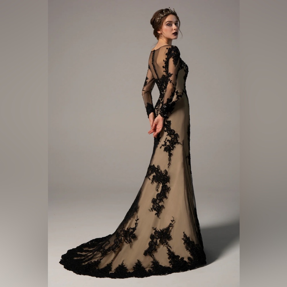 Cocomelody Quinn Trumpet Mermaid Court Train Tulle Wedding Dress CW2319 Gown 24 - Picture 2 of 10